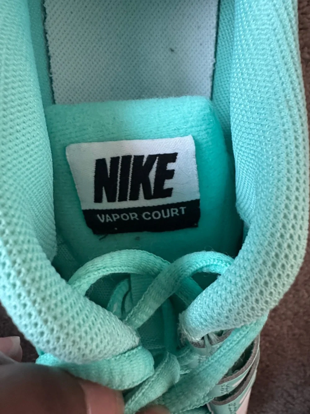 Nike Vapor Court Tennis Shoes White Aqua Green Lace Up SIZE 11 Athletic Sneakers